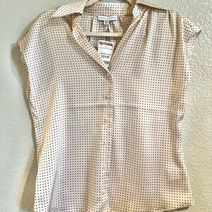 Max Studio Cream and Black Polka Dot Blouse